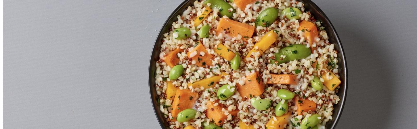 Mélanges de légumes et céréales cuisinés